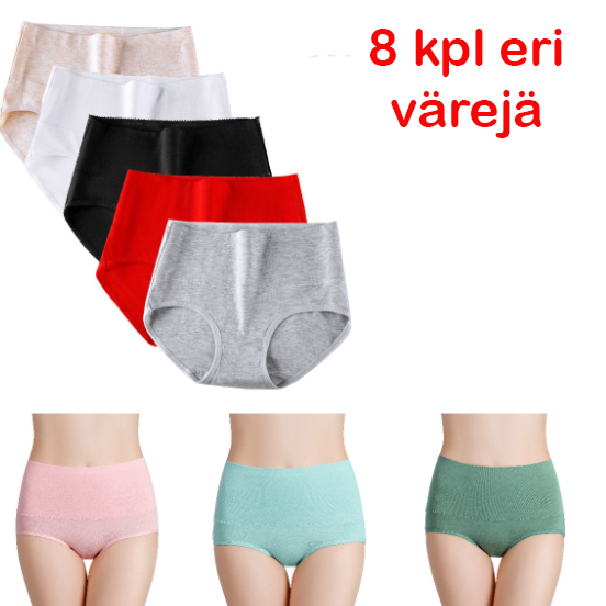 Mukavat korkeavyötäröiset plus-koon alushousut M-6XL. 8kpl superhinta!